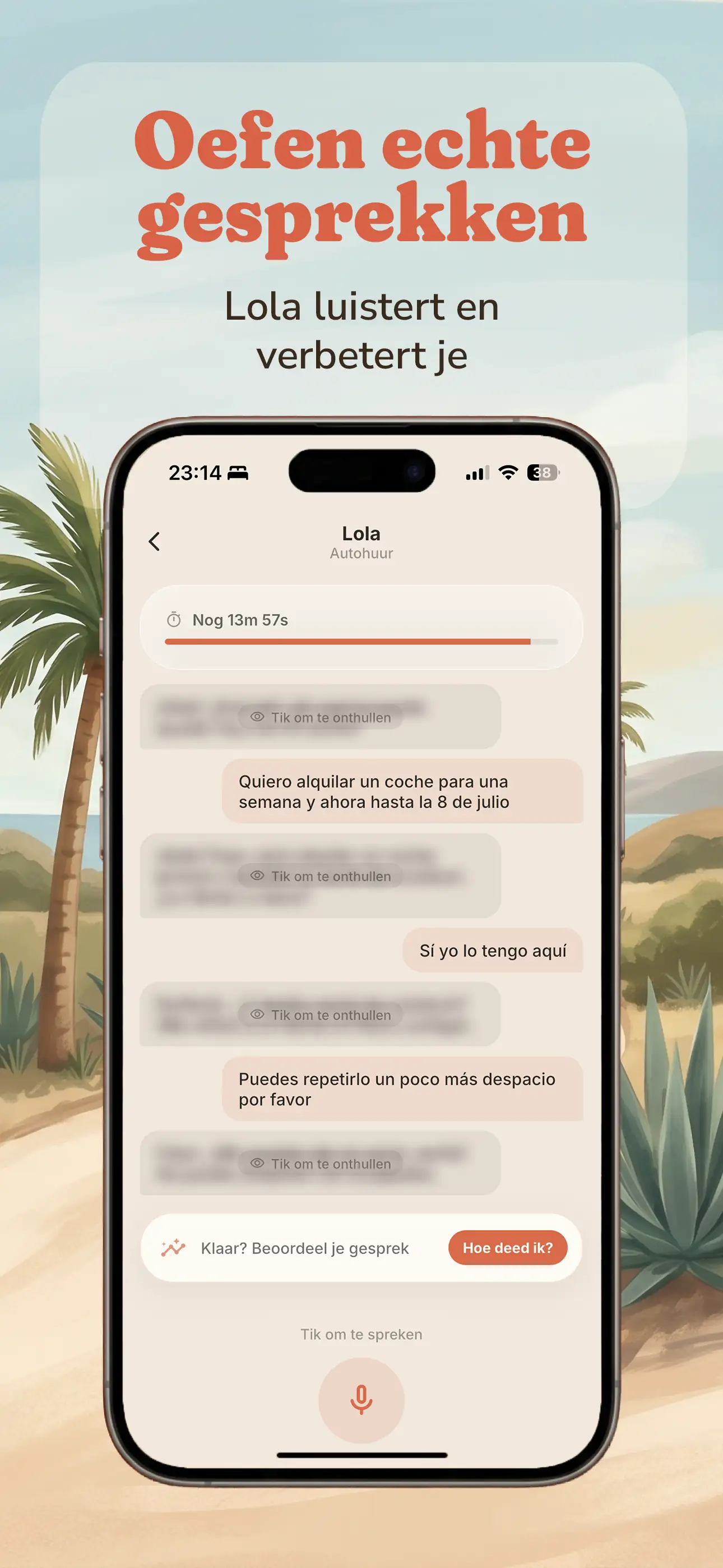 Hola Calle app-scherm 04 - Spaans leren met echte zinnen